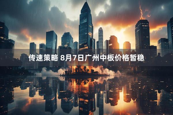 传速策略 8月7日广州中板价格暂稳