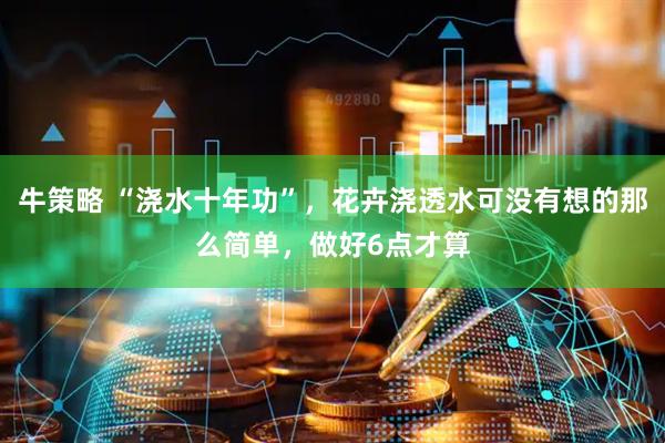 牛策略 “浇水十年功”，花卉浇透水可没有想的那么简单，做好6点才算