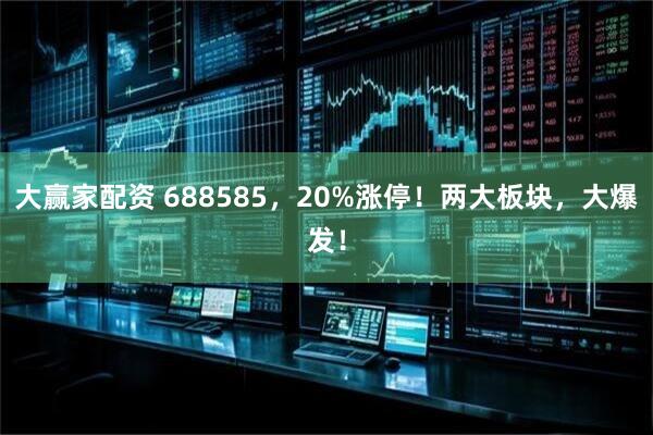 大赢家配资 688585，20%涨停！两大板块，大爆发！
